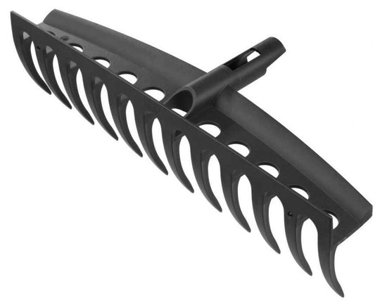 Fiskars Cabezal de Rastrillo, 12 Dientes, Conectable con el mango Solid de Fiskars, Ancho: 41 cm, Dientes de Plástico, Negro, Solid, 1014917