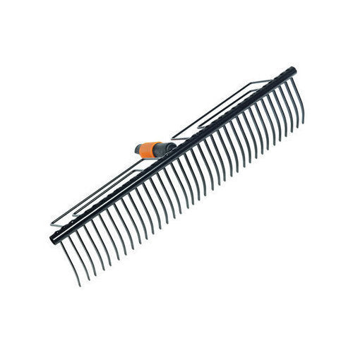 Fiskars Rastrillo para césped con 35 dientes, Cabezal de herramienta QuikFit, Largo: 57 cm, Acero al carbono, Negro, QuikFit, 1000656