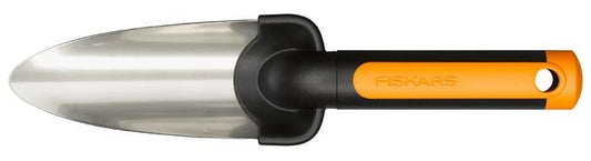 Fiskars Trasplantadora premium, Longitud 27 cm, Pala de acero inoxidable, Negro/Naranja, 1000727