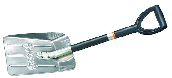 Fiskars Pala ligera para nieve para el coche, Longitud: 71 cm, Aluminio, Negro/Plata, 1000740