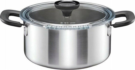 Fiskars Cacerola con Tapa, 5 litros, Ø 26,5 cm, Apta para Todas las Placas de Cocina, Acero Inoxidable Reciclado, Functional Form, 1072317