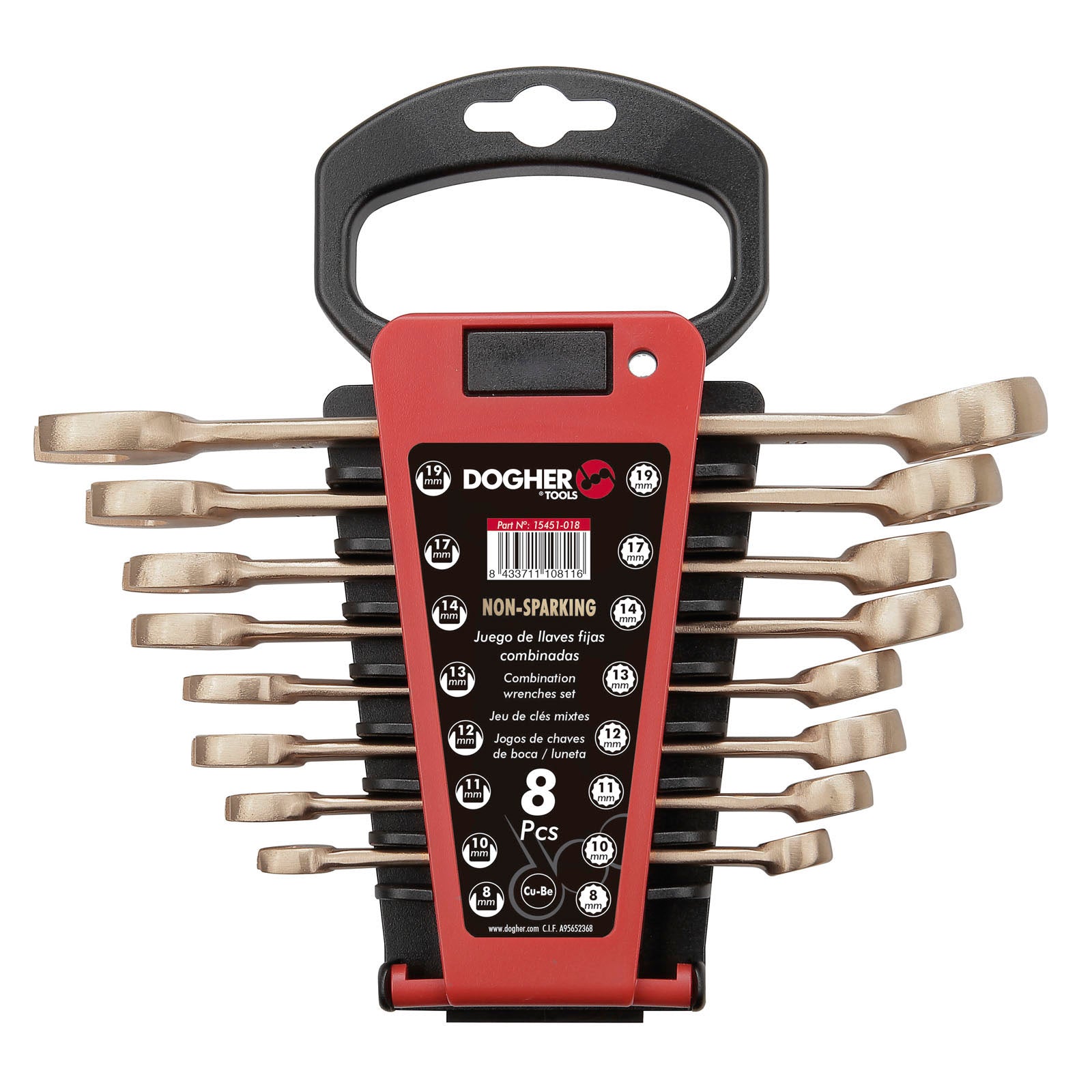 Dogher 15451-018 - Juego 8 Llaves Combinadas 8-19Mm Al-Br