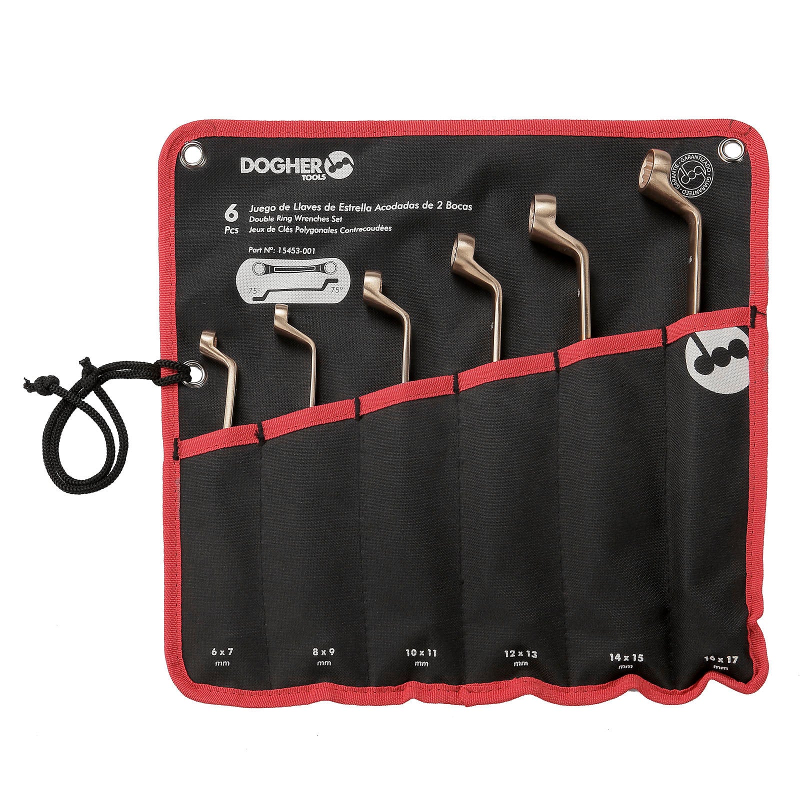 Dogher 15453-001 - Bolsa 6 Llaves Estrella Acod. 75º Al-Br