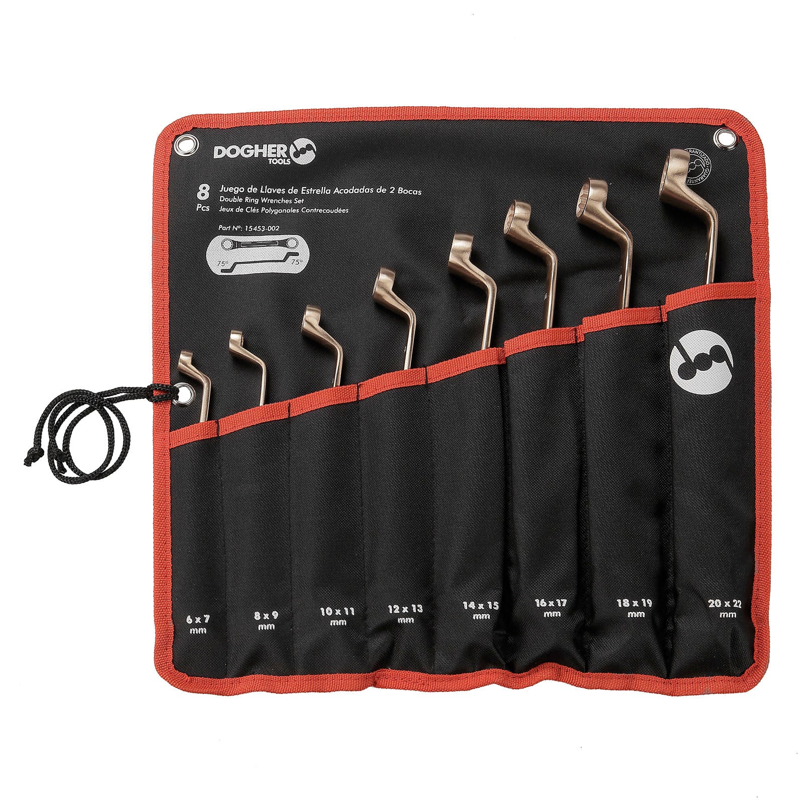 Dogher 15453-002 - Bolsa 8 Llaves Estrella Acod. 75º Al-Br