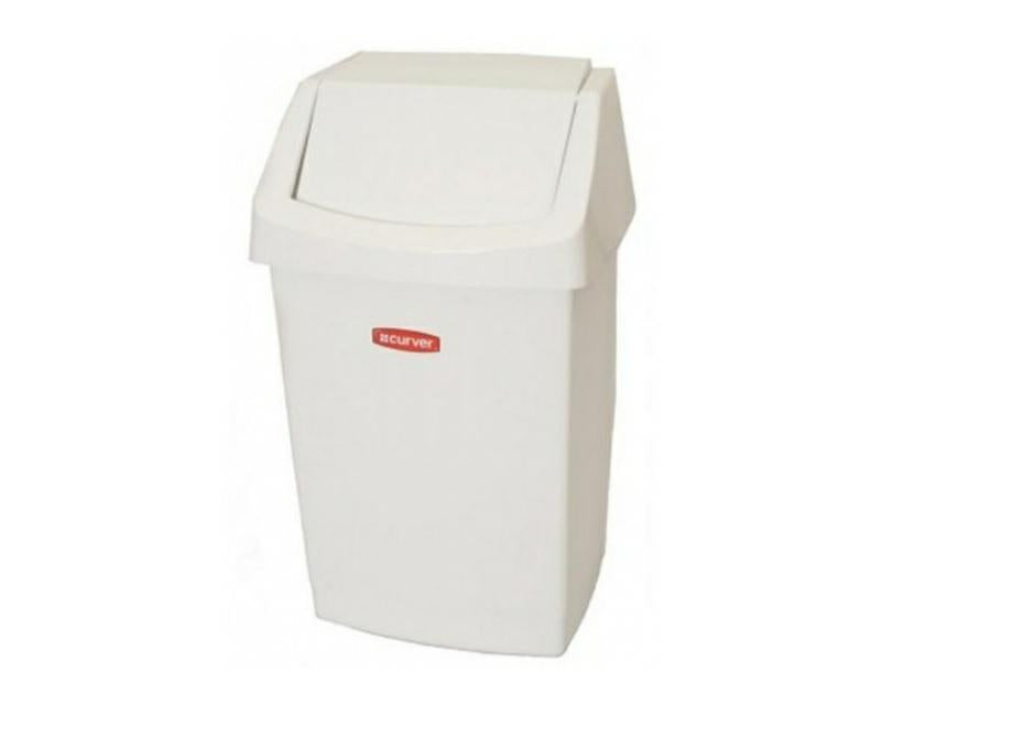 Curver 04042-026-65 Cubo de Basura Click-It 22,9 x 18,9 x 38,1 cm en Blanco, plástico, 22,9 x 18,9 x 38,1 cm