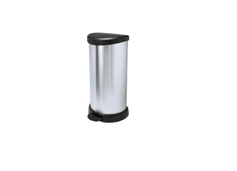 Curver Cubo de Basura con Pedal, Metal, 40 L