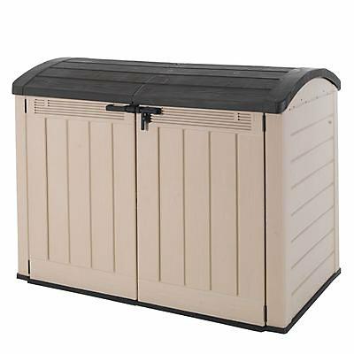 Keter Sio Ultra -Cobertizo de jardín Exterior, Capacidad 2000L, Color Topo/Beige, 134 x 177 x 113 cm