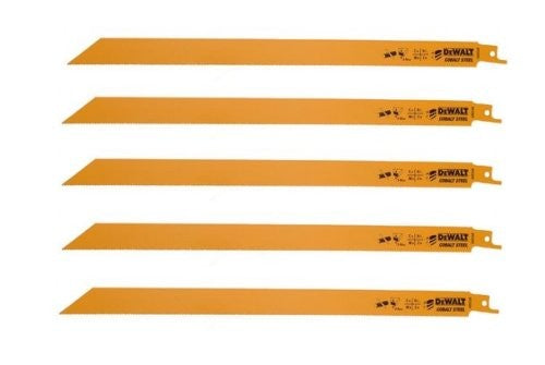 DeWalt DT2355-QZ - Hoja de sierra sable bi-metal, longitud de 305 mm, paso de diente de 1,8-2,5 mm, para metal duro, goma, fibra de vidrio o acero angulado