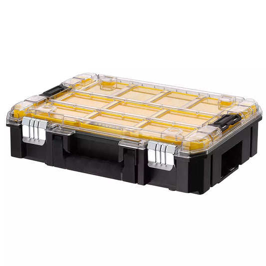 STANLEY FATMAX Organizador con Tapa Transparente PRO-STAK, Compartimentos Extraíbles, Conexión Modular, Cierres Laterales, Tapa Resistente a Impactos, FMST82967-1