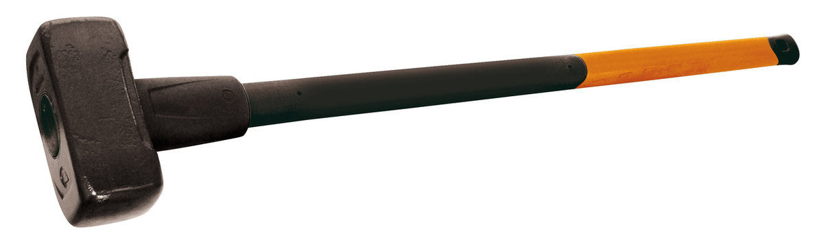 Fiskars Maza forjada 5 kg, Con parachoques, Cabeza de acero al carbón/Mango trimaterial de 90 cm con núcleo de fibra de vidrio, Negro/Naranja, XXL, 1001618