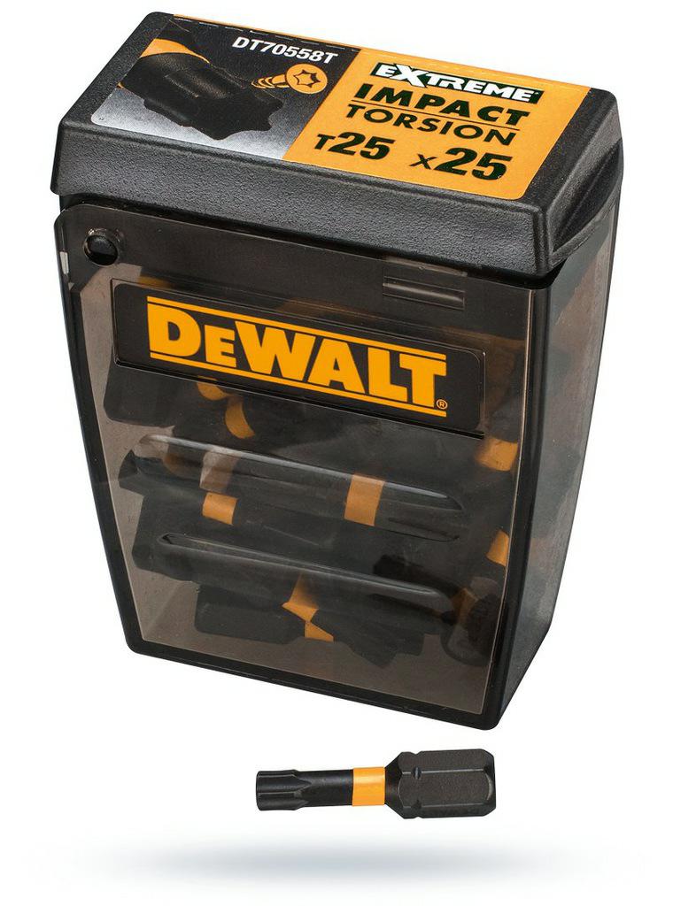 DeWalt DT70558T-QZ - Maletín pequeño de puntas de impacto de torsión - 25 x T25 25mm - Para atornillador