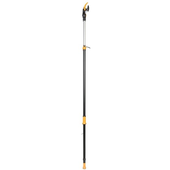 Fiskars Pértiga telescópica con cuchilla Bypass para ramas grandes y pequeñas, Capa antiadherente, Cuchillas de acero/Mango de aluminio, Longitud ajustable: 2,4 – 4 m, Negro/Naranja, UPX86, 1023624