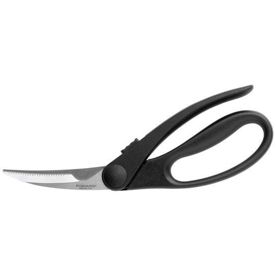 Fiskars Tijeras para aves de corral, Color Negro/Plata, Longitud 23 cm
