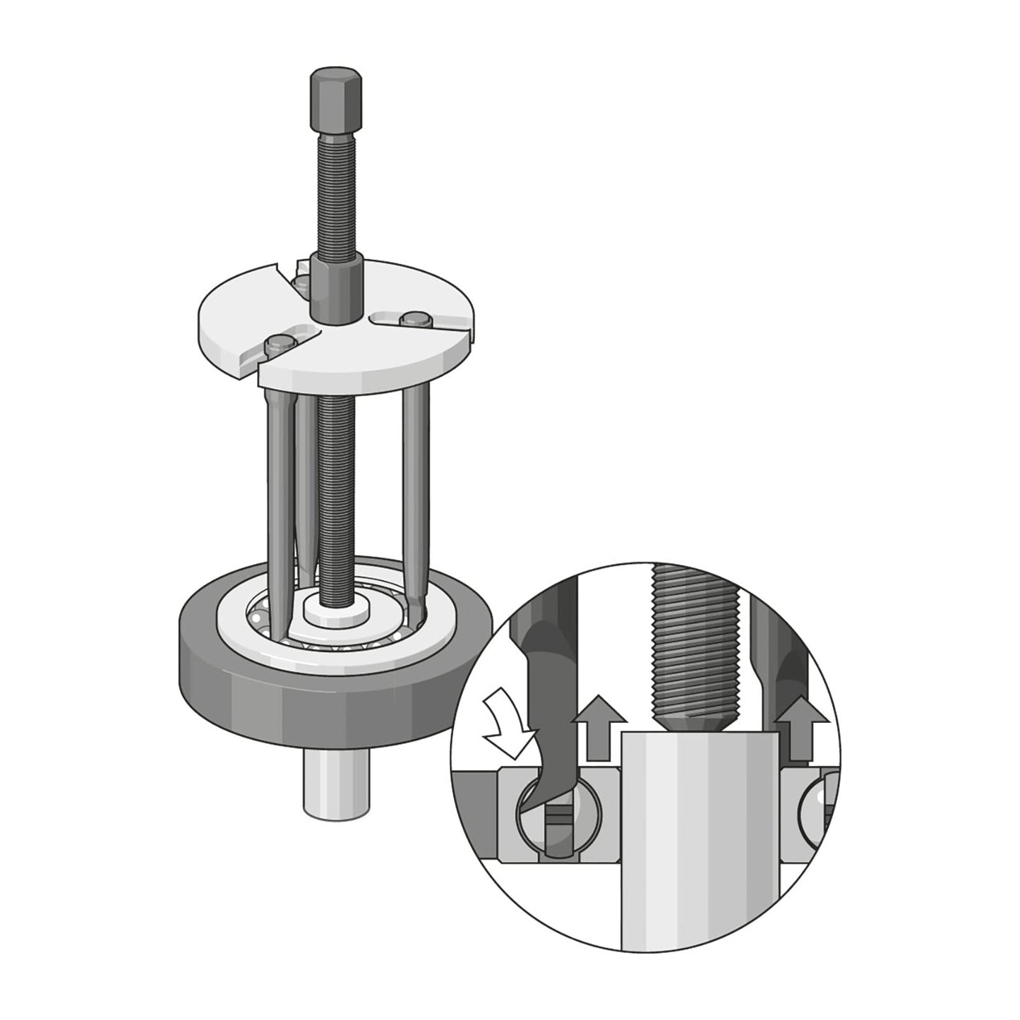 GEDORE 1.92/2 - Bearing puller set for bearings: 6011-6012, 6206-6212, 6305-6311, 6403-6407