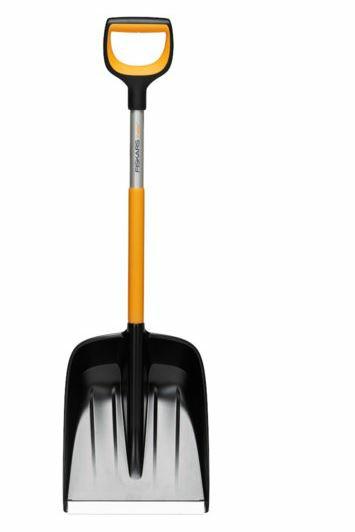 Fiskars Pala de nieve para coches, X-series, Longitud: 98 cm, Aluminio/polímero, Negro/naranja/gris, 1057393