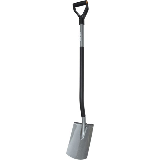 Fiskars 1025375 - Pala de Borde Redondo para Suelo de Muebles y Pedazos, Longitud: 125 cm, Acero al Boro, Gris/Negro, ergonómico, 1025375