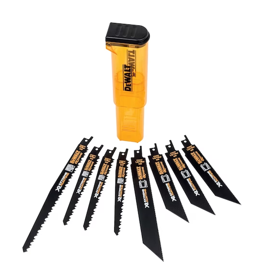 DeWalt DT99551-QZ DT99551-QZ-Juego de 8 Hojas de Sierra Sable Bi-Metal XR Extreme RUNTIME DT99554 DT99555 230mm,3X DT99553 152mm, 1x DT99552 203mm, 0 W, 240 V, Arándano, talla única