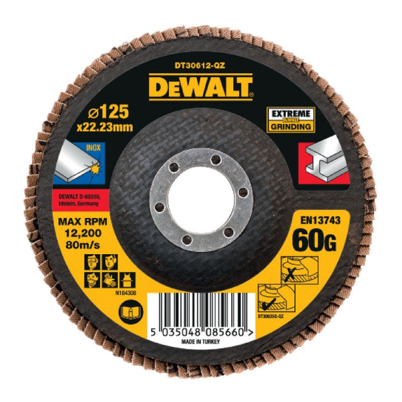 Dewalt DT30612-QZ - Disco de la aleta 125 mm k60 plana tipo 27,