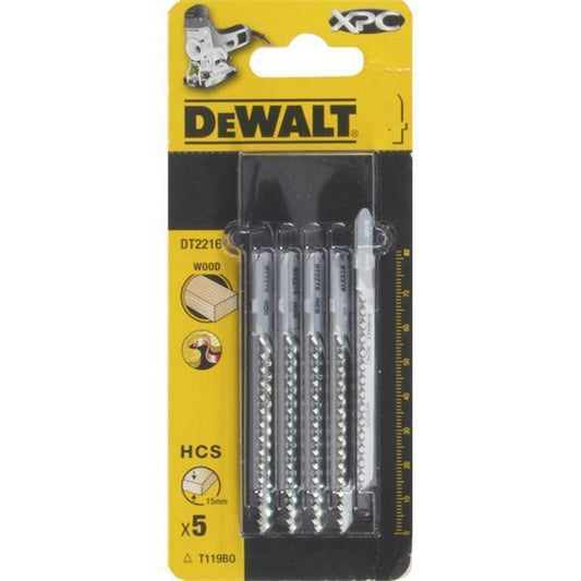 DeWalt DT2216-QZ - Hoja de sierra de calar XPC, longitud 82 mm, paso de diente 2 mm, hoja de contornear para cortes curvos en madera, aglomerado y contrachapado