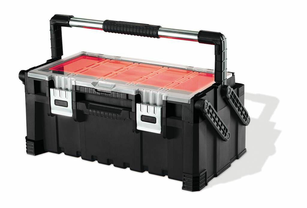 Keter 17187311 - Caja de herramientas (plástico), color negro y rojo