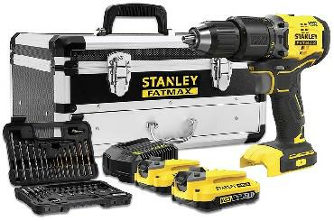 KIT: Taladro Percutor BRUSHLESS V20 Li-Ion 18V SFMCD715 + Set de 50 piezas con 2 baterías Li-Ion 2Ah, cargador 2A y Caja de Herramientas metálica con cajón