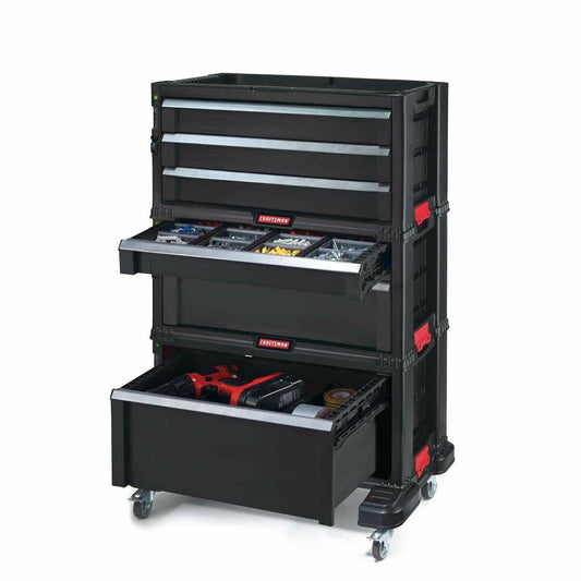 Keter Carro de Herramientas con 3 cajones Ref 237791, Madera contrachapada, Negro, 59,8 x 37,7 x 83,2 cm