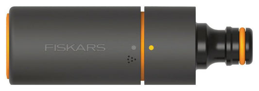 Fiskars Boquilla para manguera/pistola, Boquilla SoftGrip de ajuste continuo, Tamaño universal, 10,7 cm, Ø 3,6 cm, 59 g, Negro/naranja, 1027088