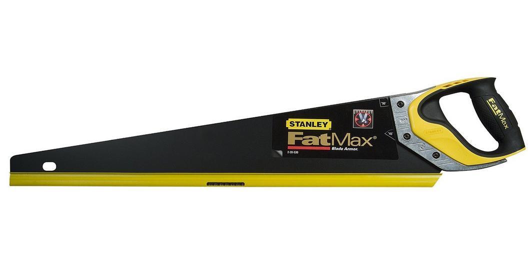 STANLEY FATMAX Serrucho Gen2, Longitud 550mmx1mm, corta hacia delante y atrás, capa de Appliflon para reducir atascos, 7 dientes por pulgada, mango ergonómico, 2-20-530