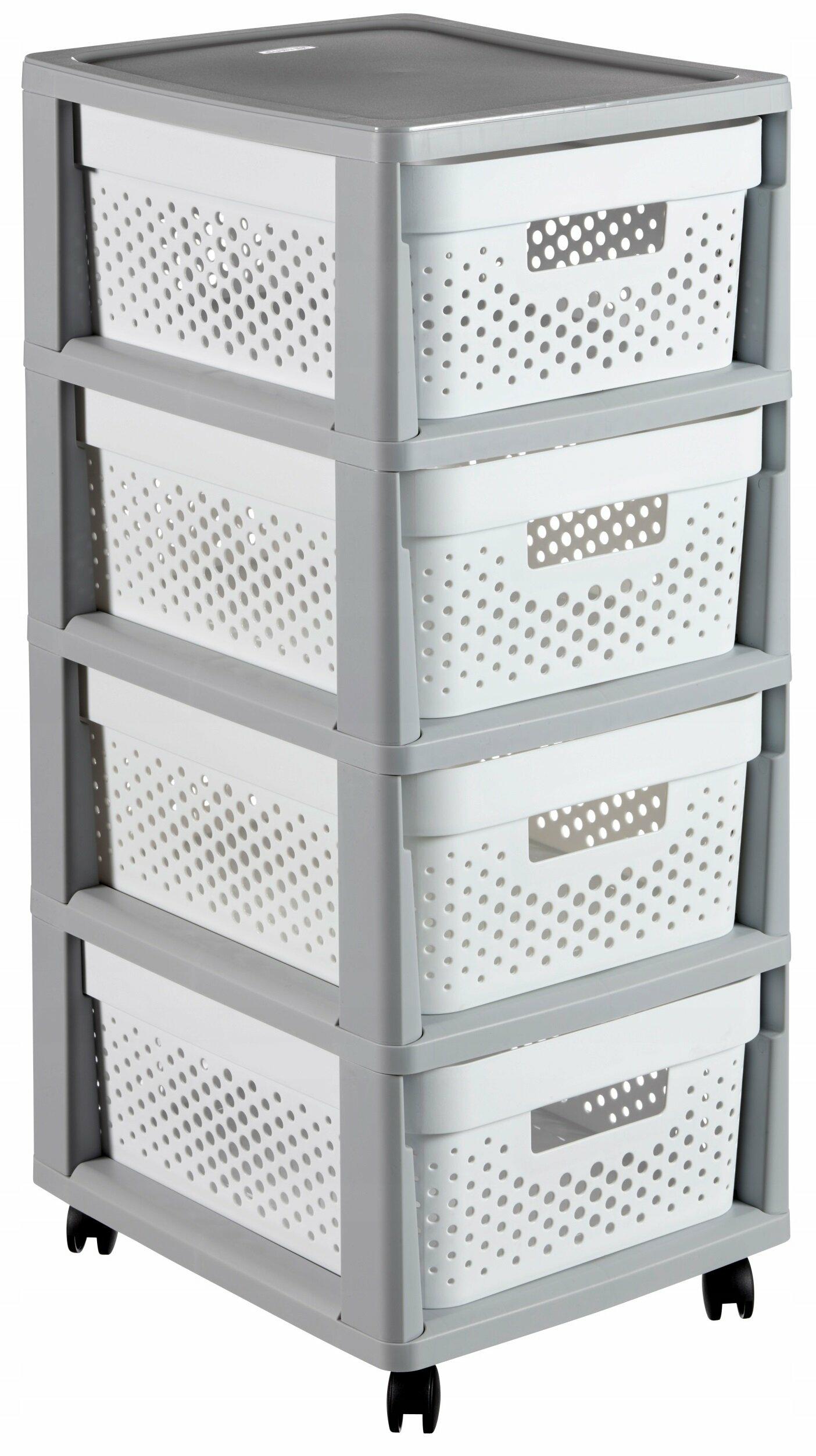 Curver Infinity - Estanteria modular 4 x 10 L, cajas caladas