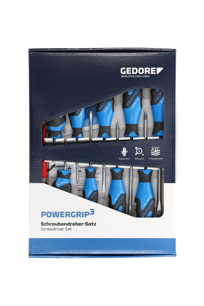 GEDORE 2150-2160 PH-010 - Jeu de 10 tournevis plats et cruciformes
