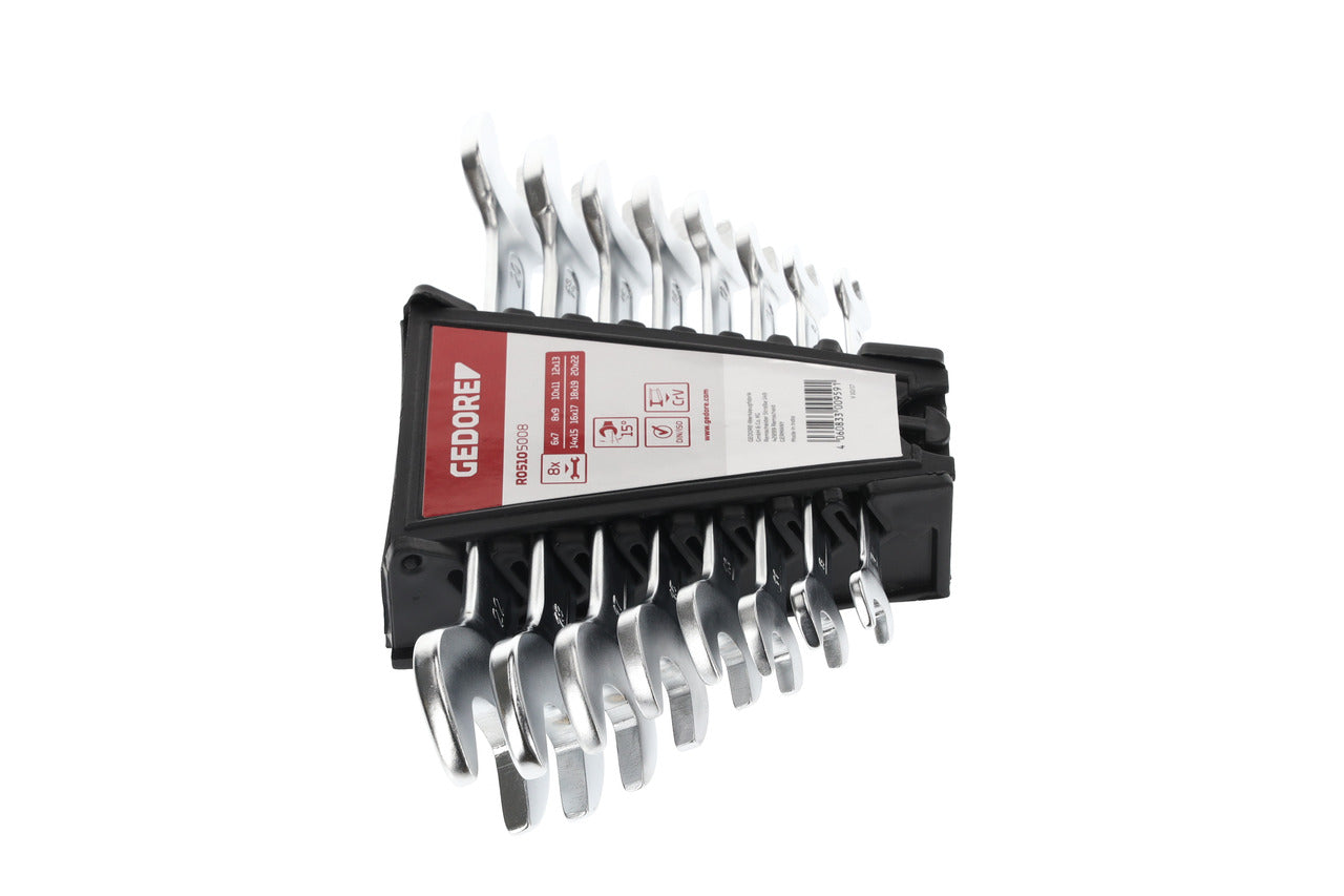 GEDORE red R05105008 - Set of 8 open-end wrenches, 6-22mm (3300959)