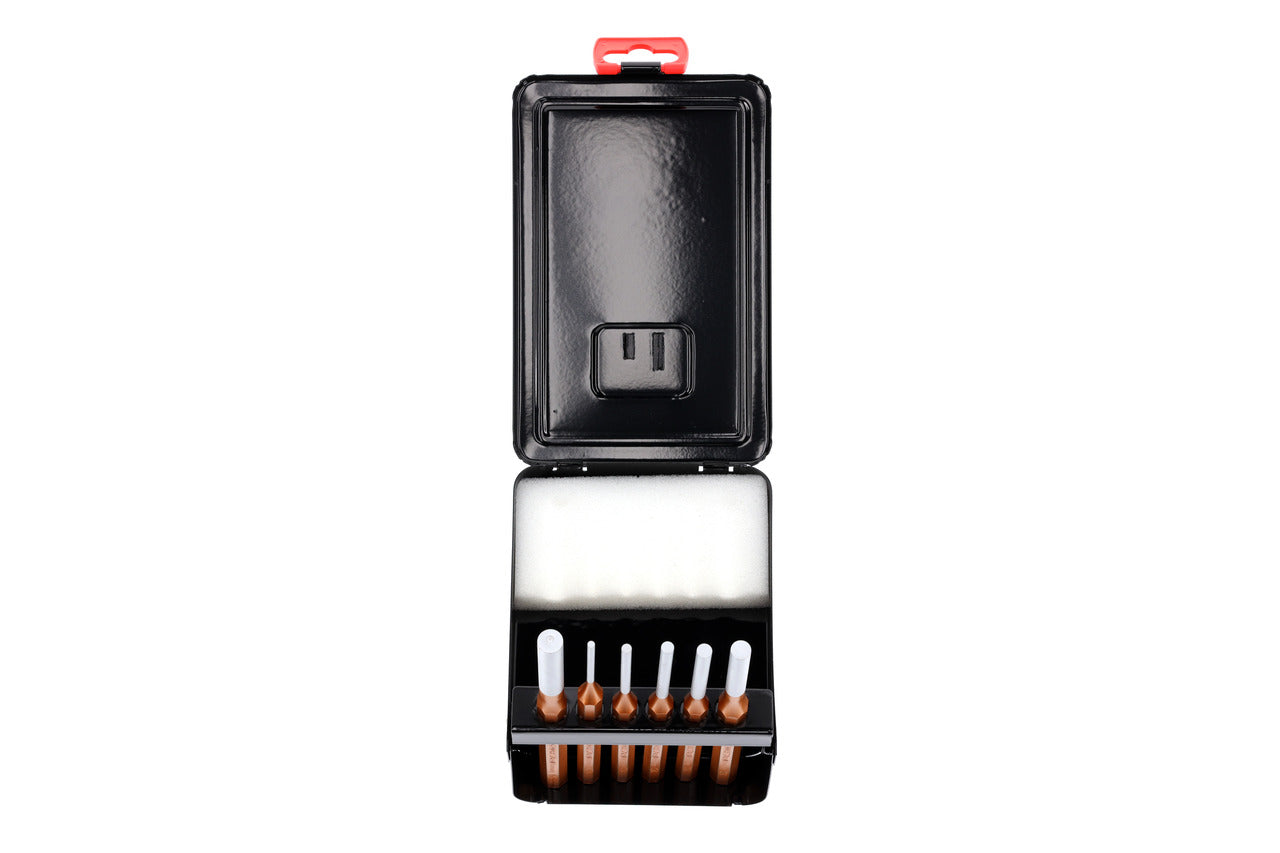 R90200106 - Juego de botadores cilíndricos Ø 3-10 mm + caja metálica, 6 piezas