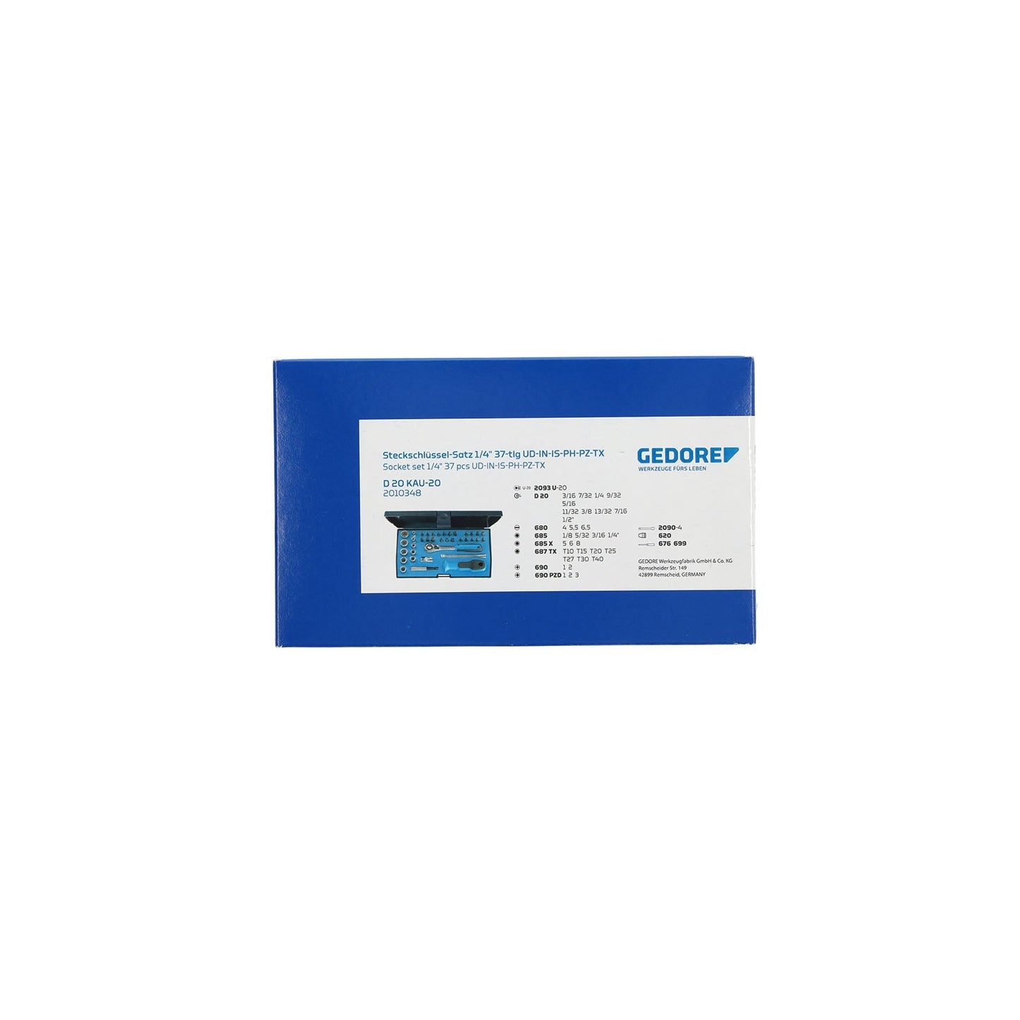 GEDORE D 20 KAU-20 - 1/4" Unit Drive Socket Set