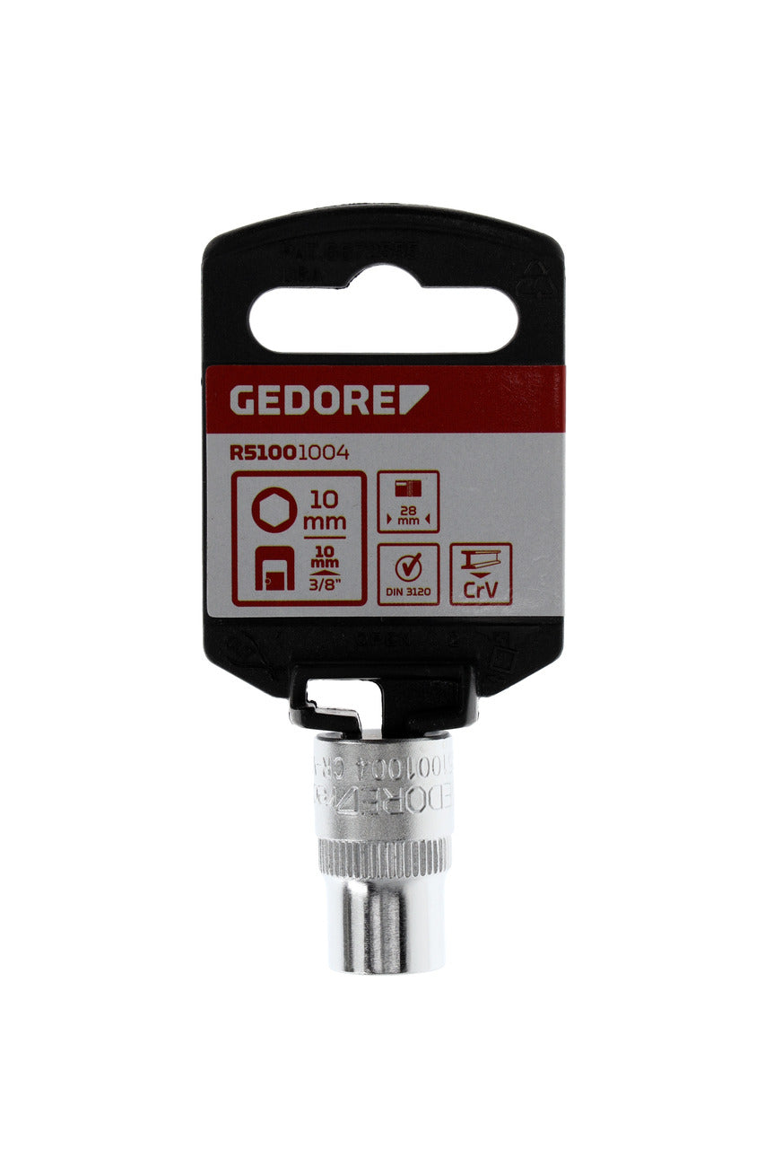 GEDORE rouge R51001004 - Douille 3/8", hexagonale, 10 mm L=28 mm
