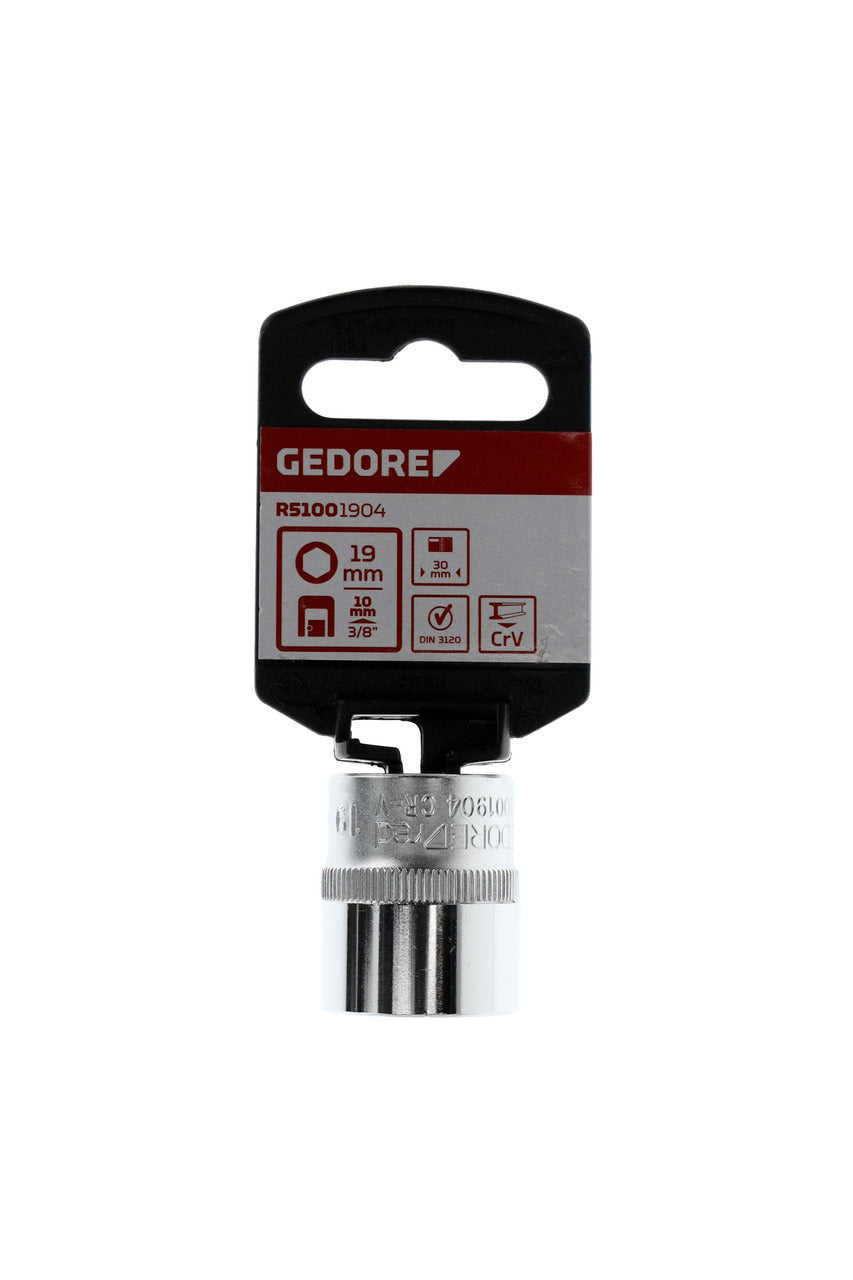 GEDORE rouge R51001904 - Douille 3/8", hexagonale, 19 mm L=30 mm