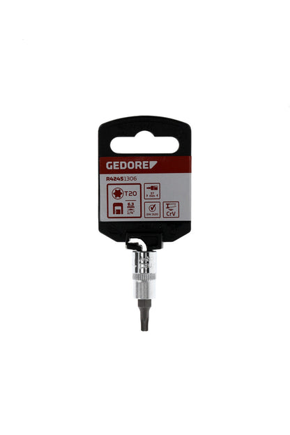 Douille de tournevis GEDORE rouge R42451306 - TORX T20 1/4" L=37 mm