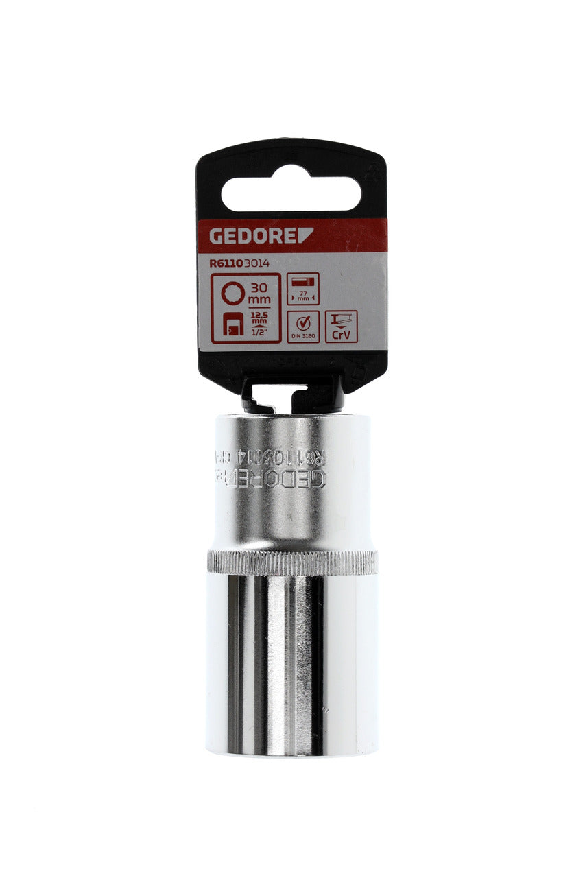 Douille GEDORE rouge R61103014 - 1/2", bi-hexagonale, 30 mm L=77 mm