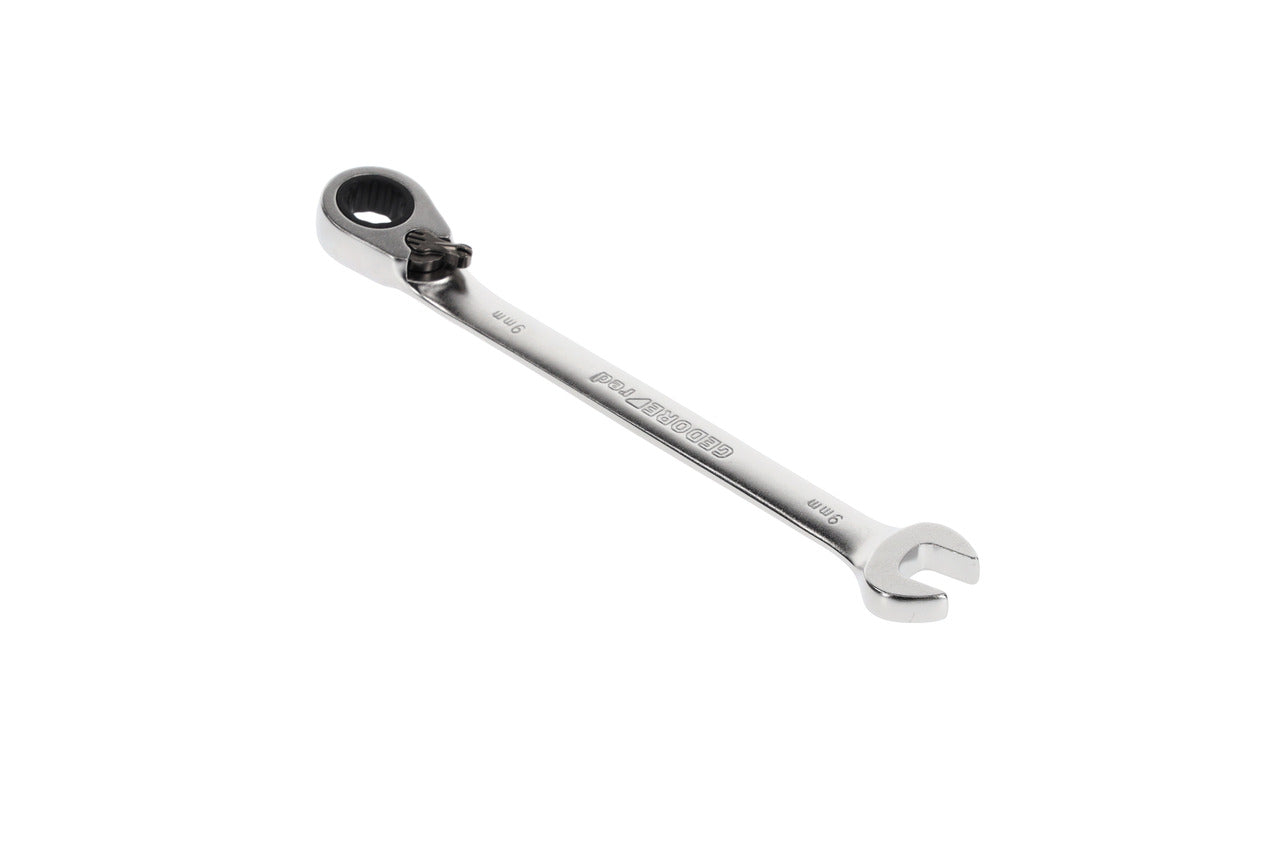 R07200090 - Llave combinada de carraca con palanca de cambio, 9 mm L=158 mm