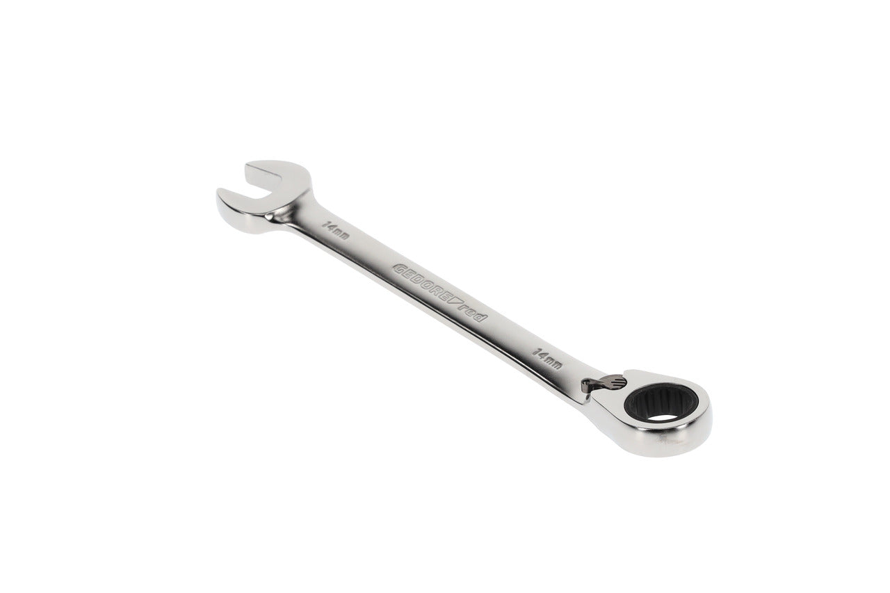 R07200140 - Llave combinada de carraca con palanca de cambio, 14 mm L=190 mm