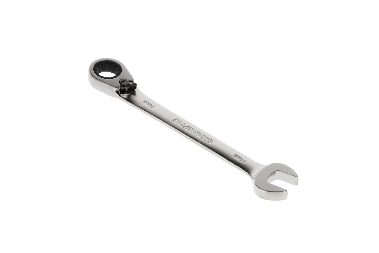 R07200140 - Llave combinada de carraca con palanca de cambio, 14 mm L=190 mm