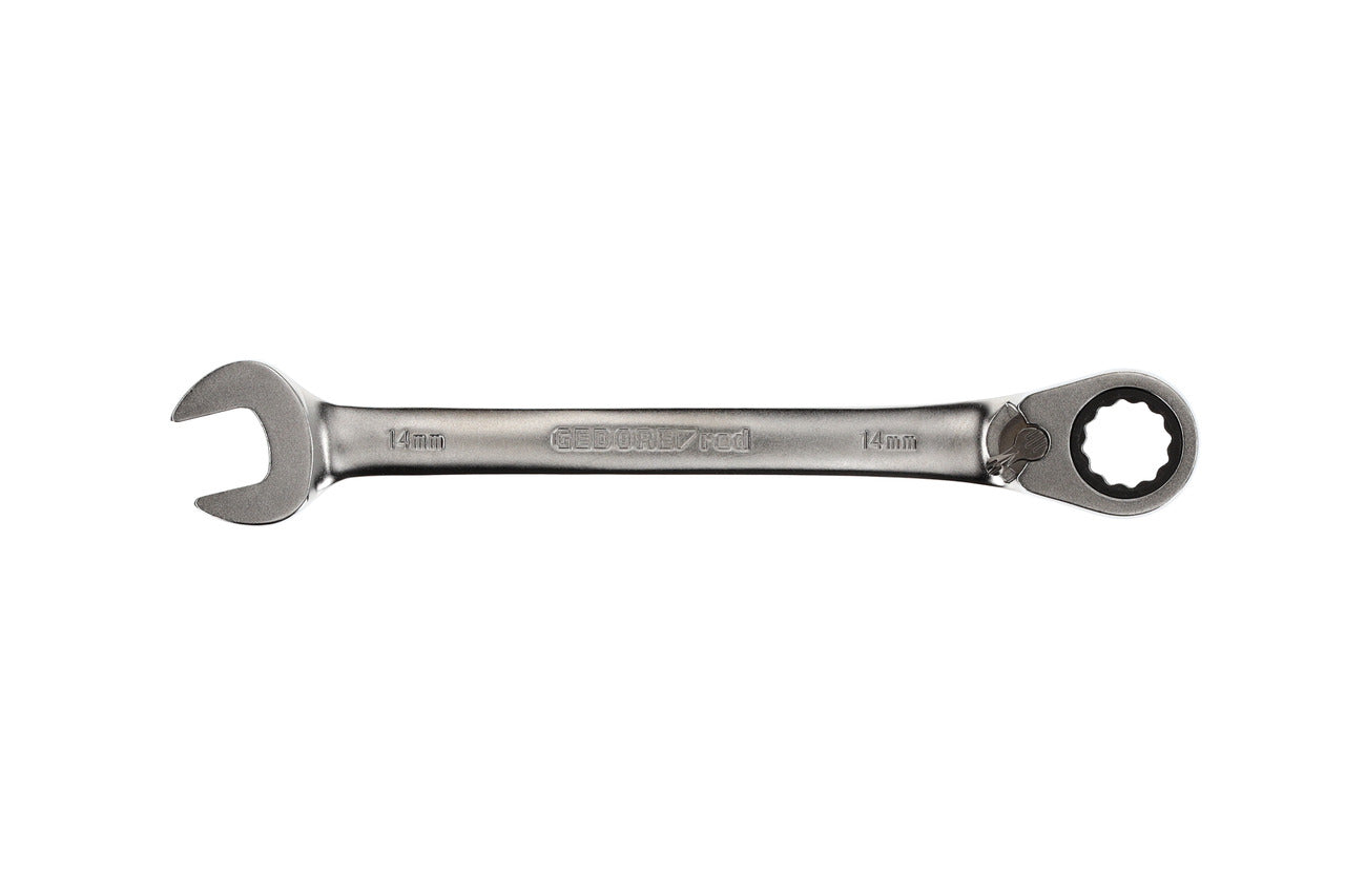 R07200140 - Llave combinada de carraca con palanca de cambio, 14 mm L=190 mm