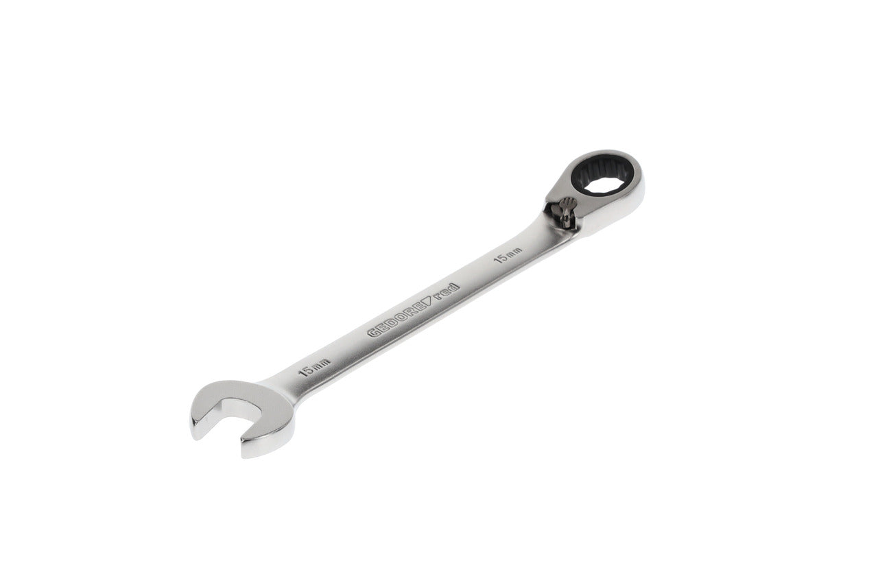 R07200150 - Llave combinada de carraca con palanca de cambio, 15 mm L=198 mm