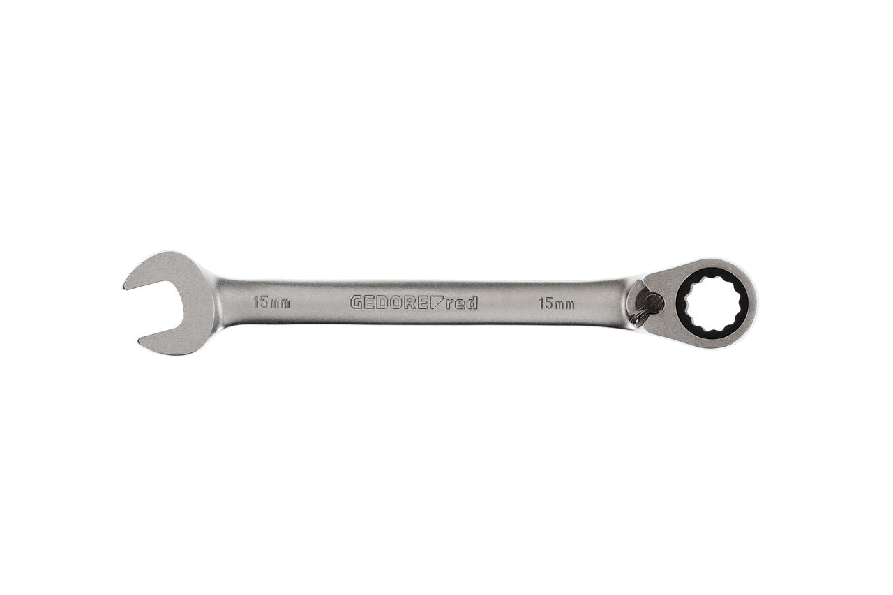 R07200150 - Llave combinada de carraca con palanca de cambio, 15 mm L=198 mm
