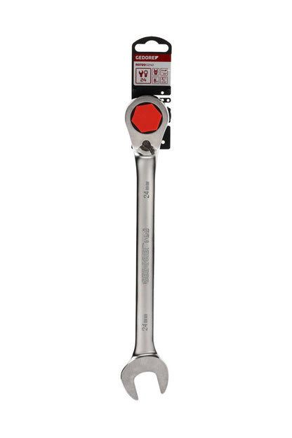 R07200240 - Llave combinada de carraca con palanca de cambio, 24 mm L=310 mm