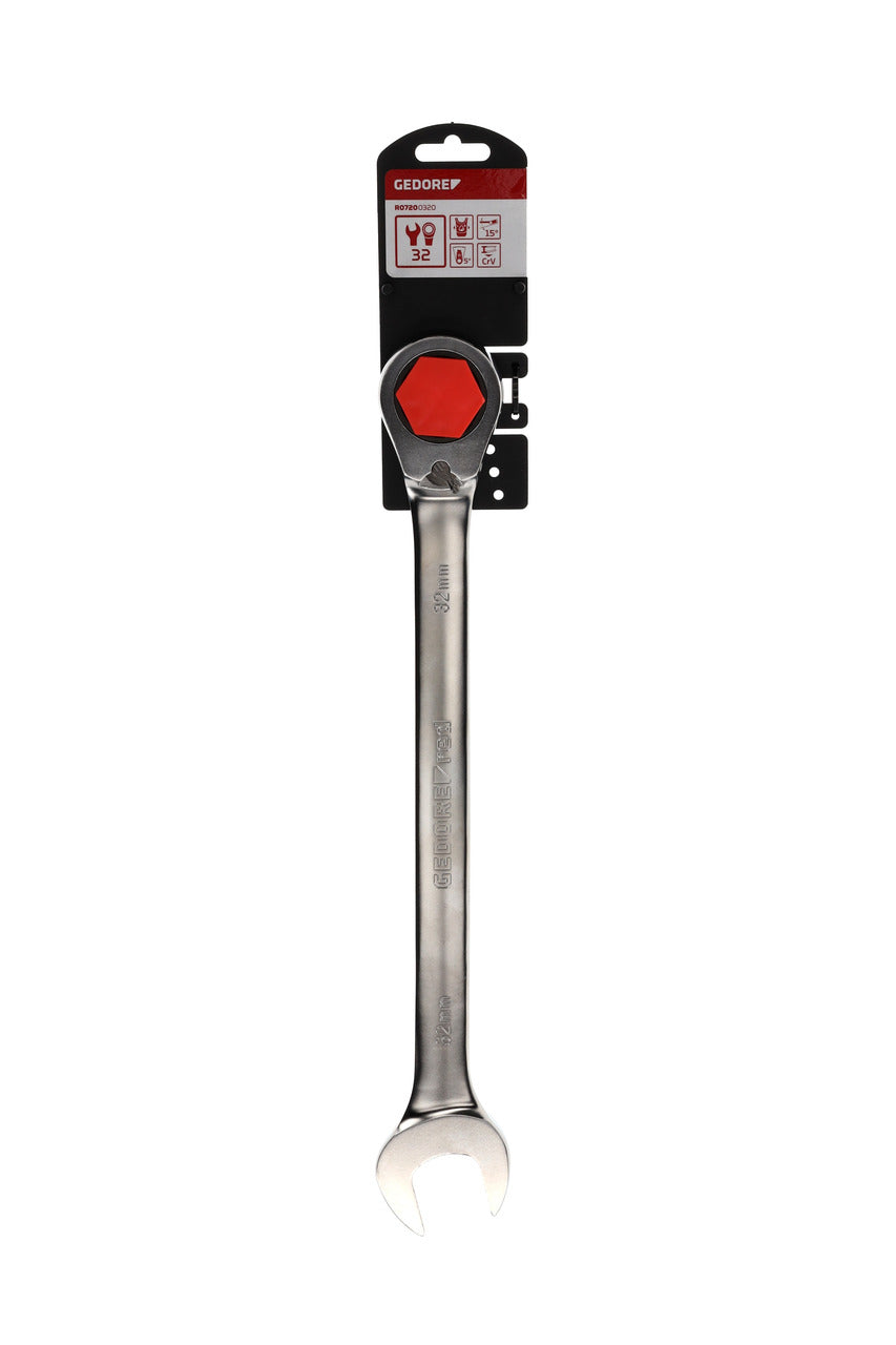 R07200320 - Llave combinada de carraca con palanca de cambio, 32 mm L=425 mm