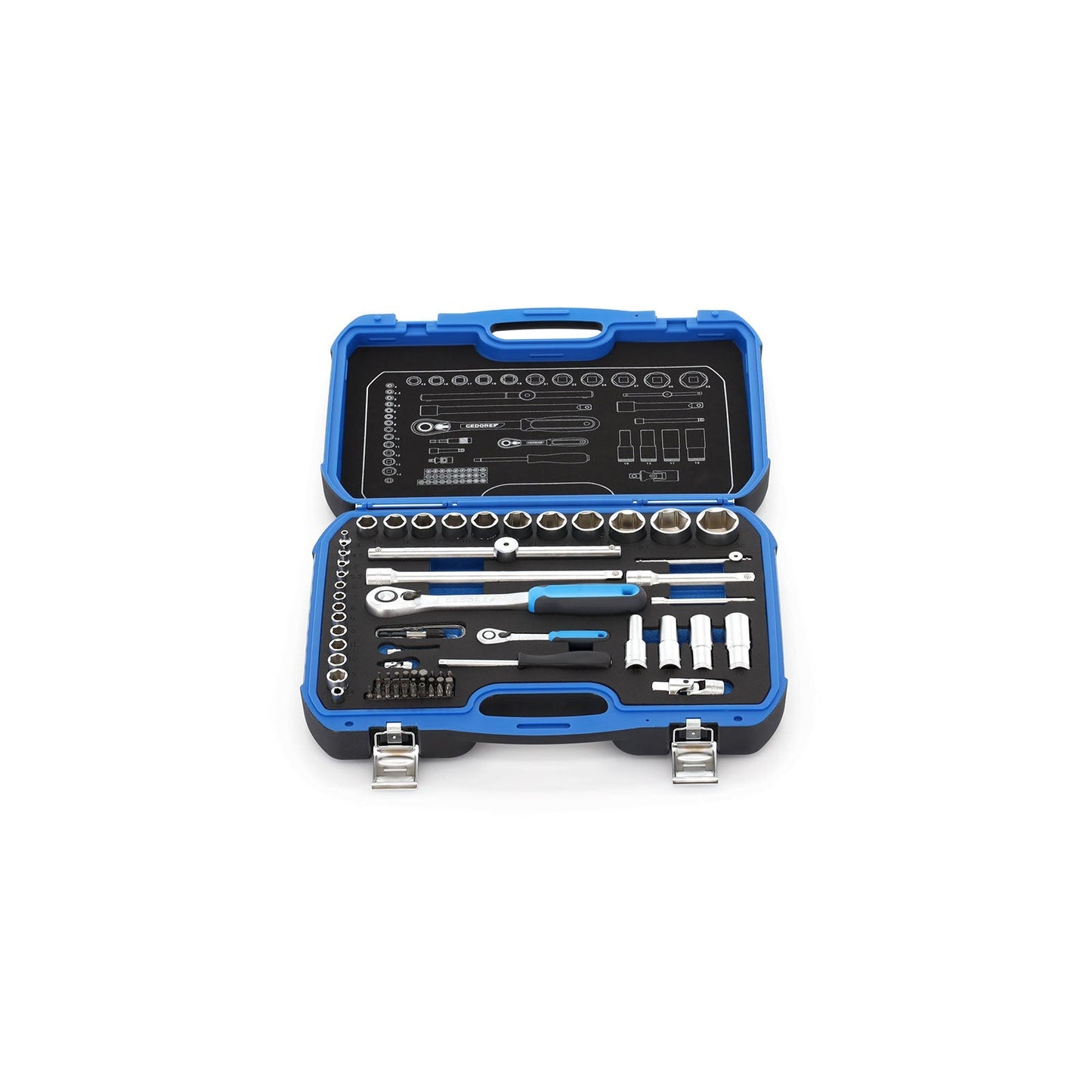 GEDORE 19 BMC 20 - 1/4"+1/2" Socket Set 69 pcs