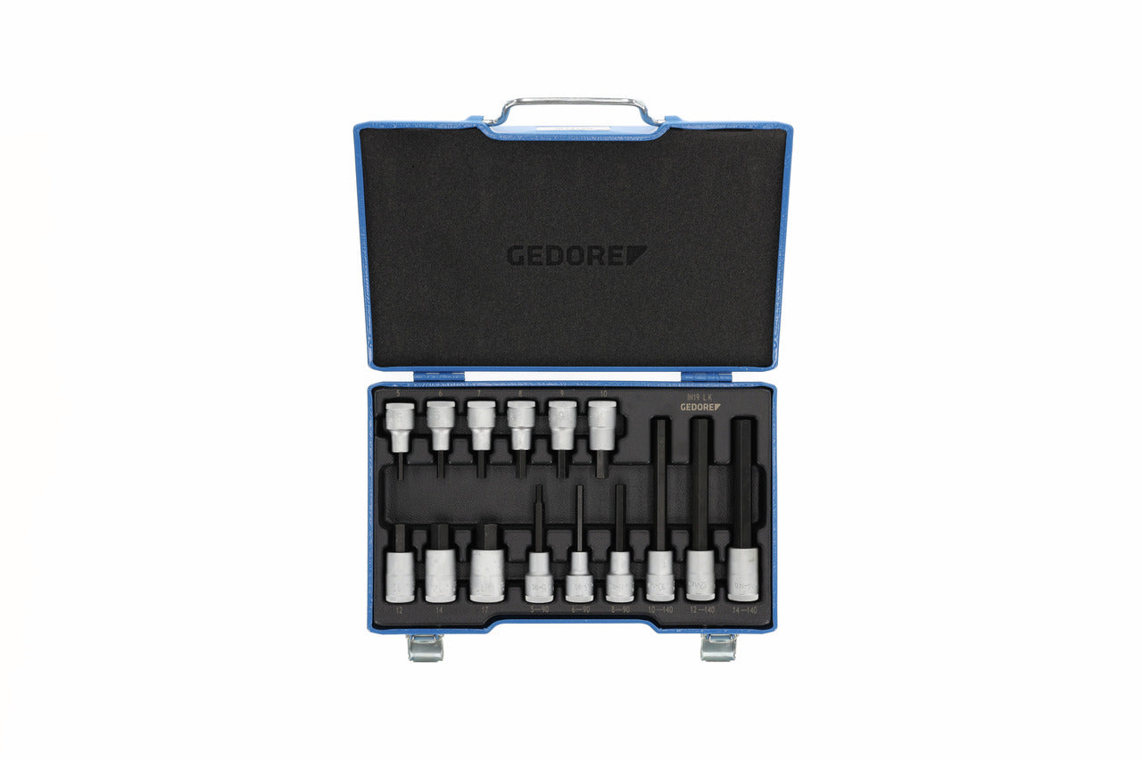GEDORE IN 19 LKM - Coffret de douilles métriques INBUS avec entraînement 1/2" (15 pièces)