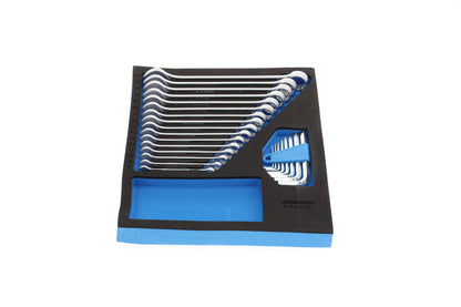 TS CT2-7 - Juego de llaves combinadas y acodadas en módulo de espuma Check-Tool de doble cuerpo, 24 piezas
