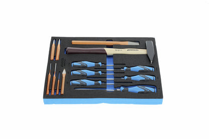 GEDORE TS CT2-2154SK-119 - Assortiment de tournevis et d'outil de frappe dans un module en mousse Check-Tool à double corps, 14 pièces