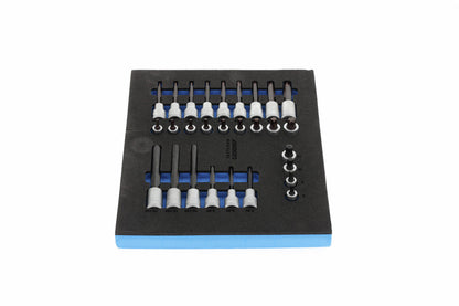 TS CT2-ITX19 - Juego de llaves de vaso destornillador de 1/2" en módulo de espuma Check-Tool de doble cuerpo, 28 piezas